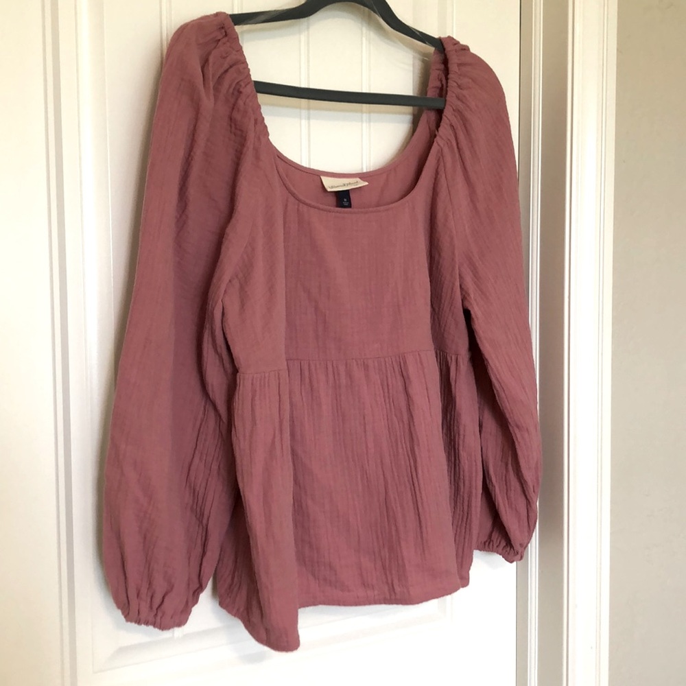 Universal thread dusty pink babydoll cotton top